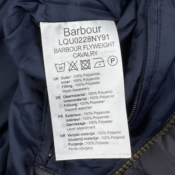 Barbour Flyweight Calvary Quilted Jacket Navy Size 6 (UK 10) NWT - Picture 11 of 13